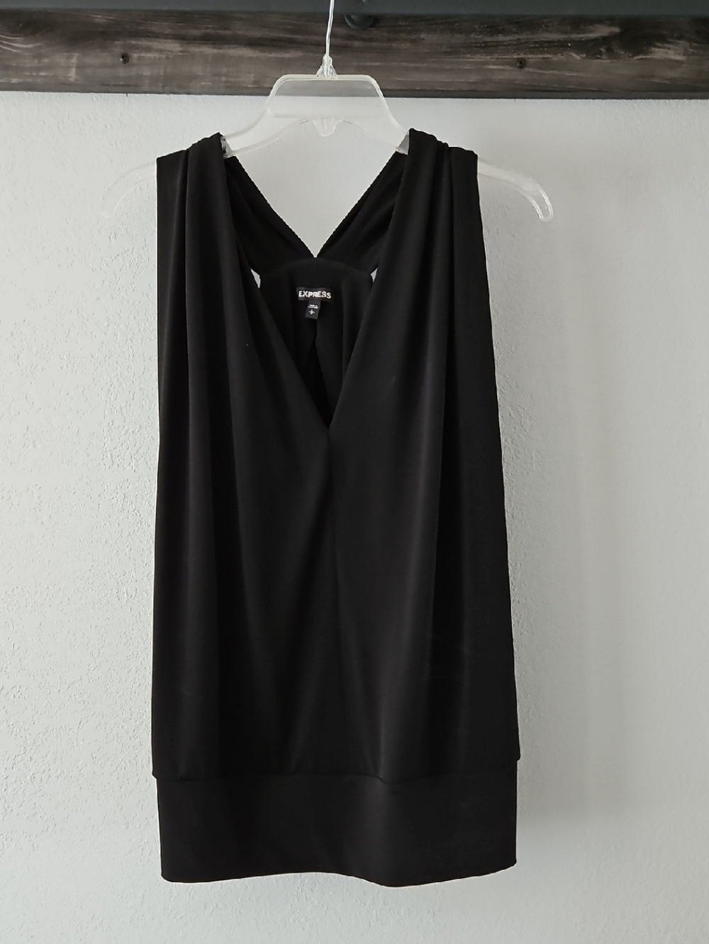 Express Black Sleeveless V-Neck Blouse